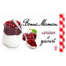 BONNE MAMAN Yaourt aux fruits cerises et yaourt 2x125g