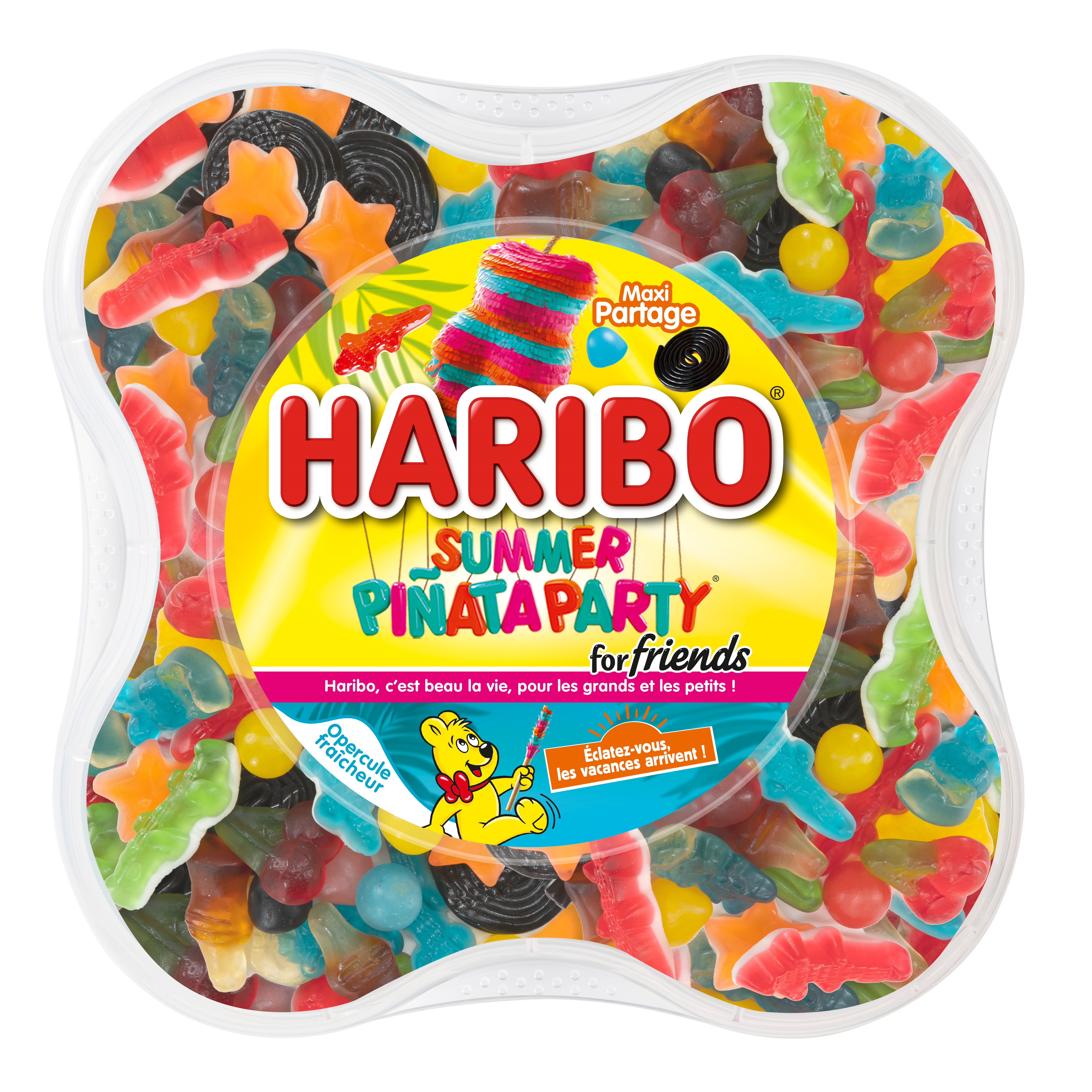 HARIBO Summer pinata party assortiment de bonbons gélifiés boite 600g pas  cher 