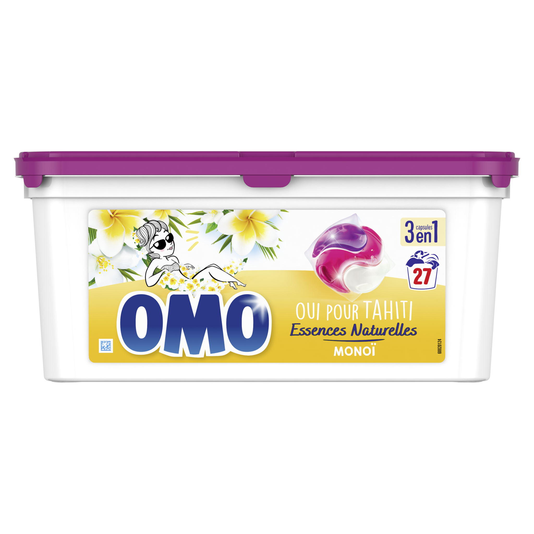 OMO - LESSIVE CAPSULES ROSE ET LILAS BLANC Boite de 27 capsules - Le Linge/Lessive  Tablettes et Pods 