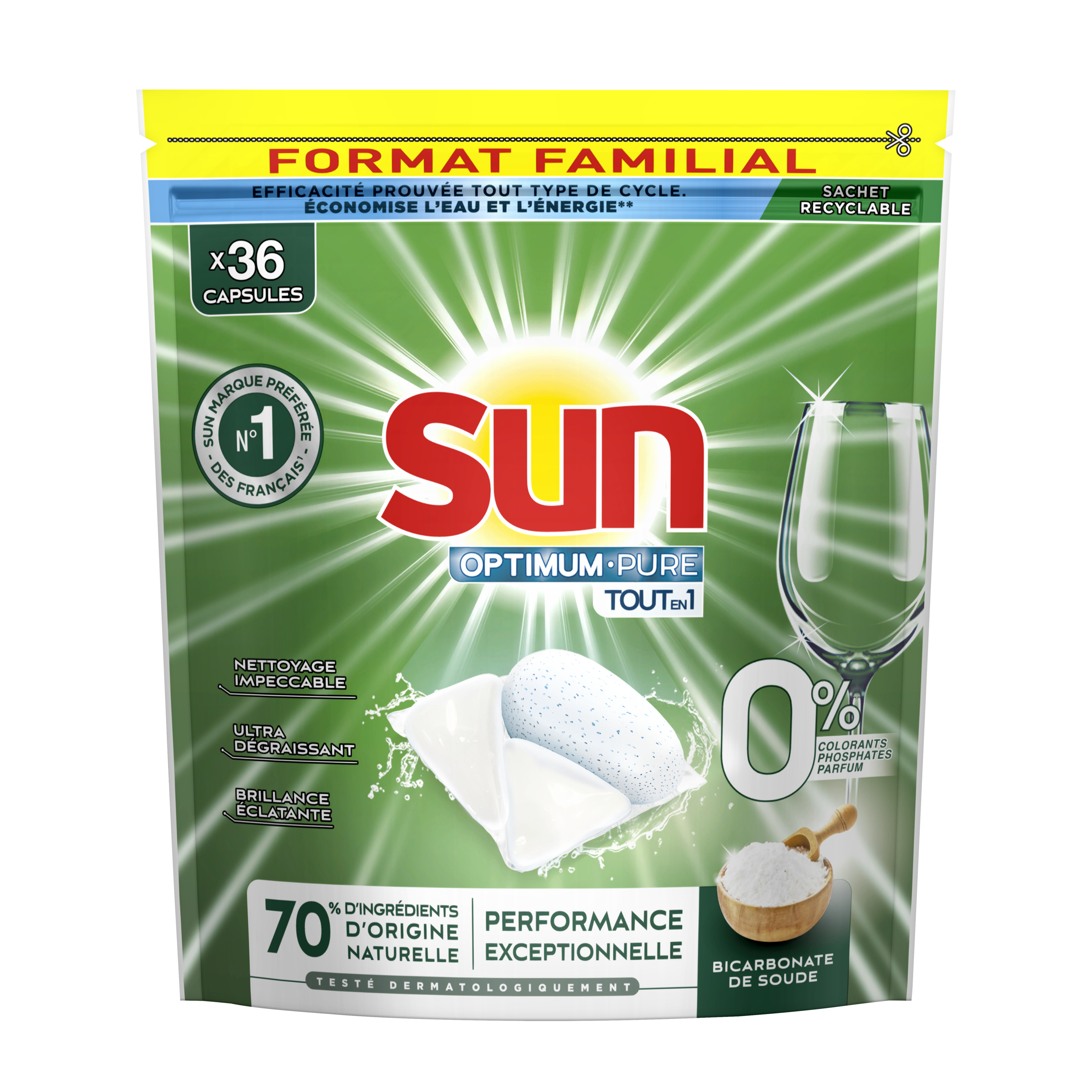 Tablettes Lave Vaisselle - Sun Optimum Tout En Un - Format XXL