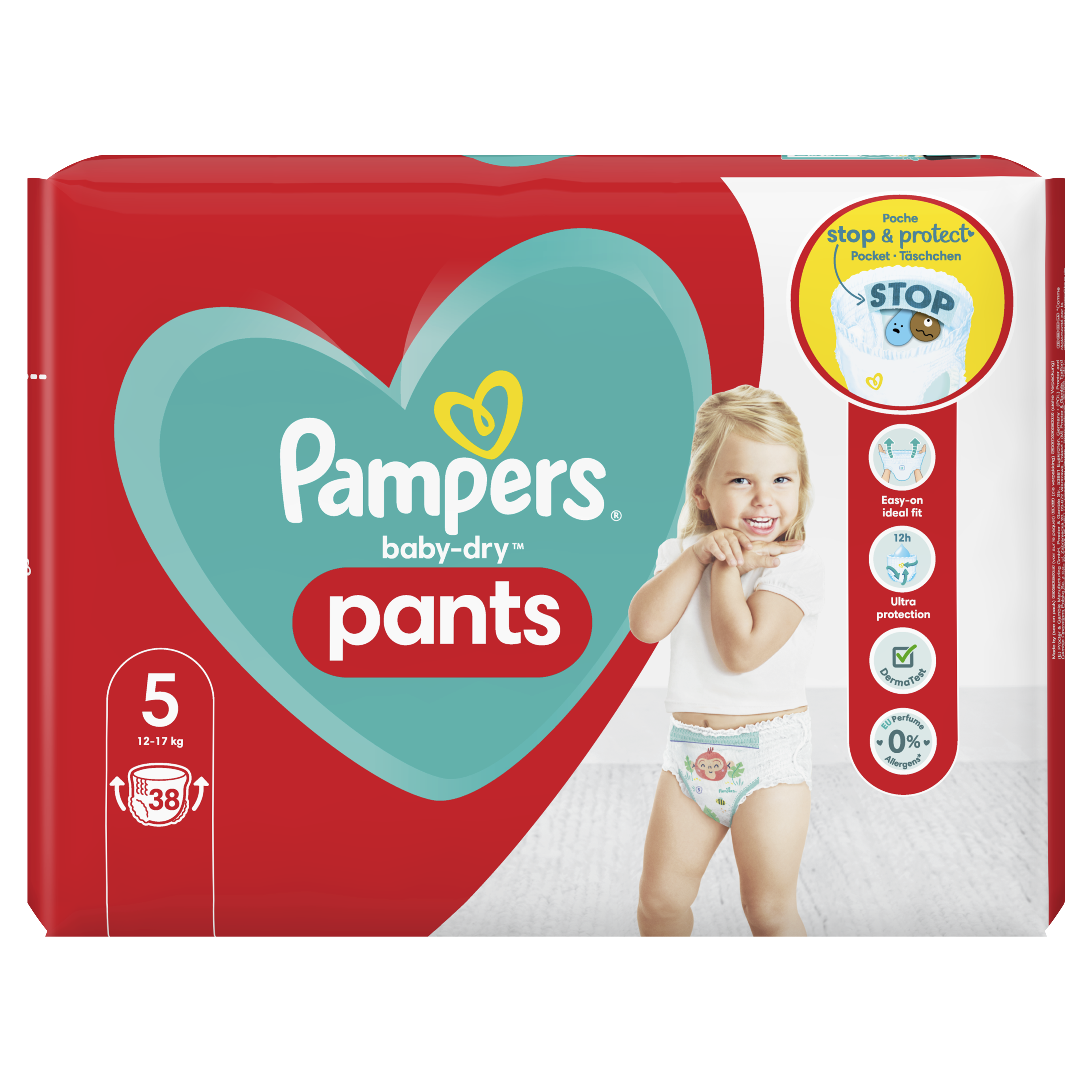 Couches-Culottes Baby-Dry Taille 5 12Kg-17Kg PAMPERS : le paquet