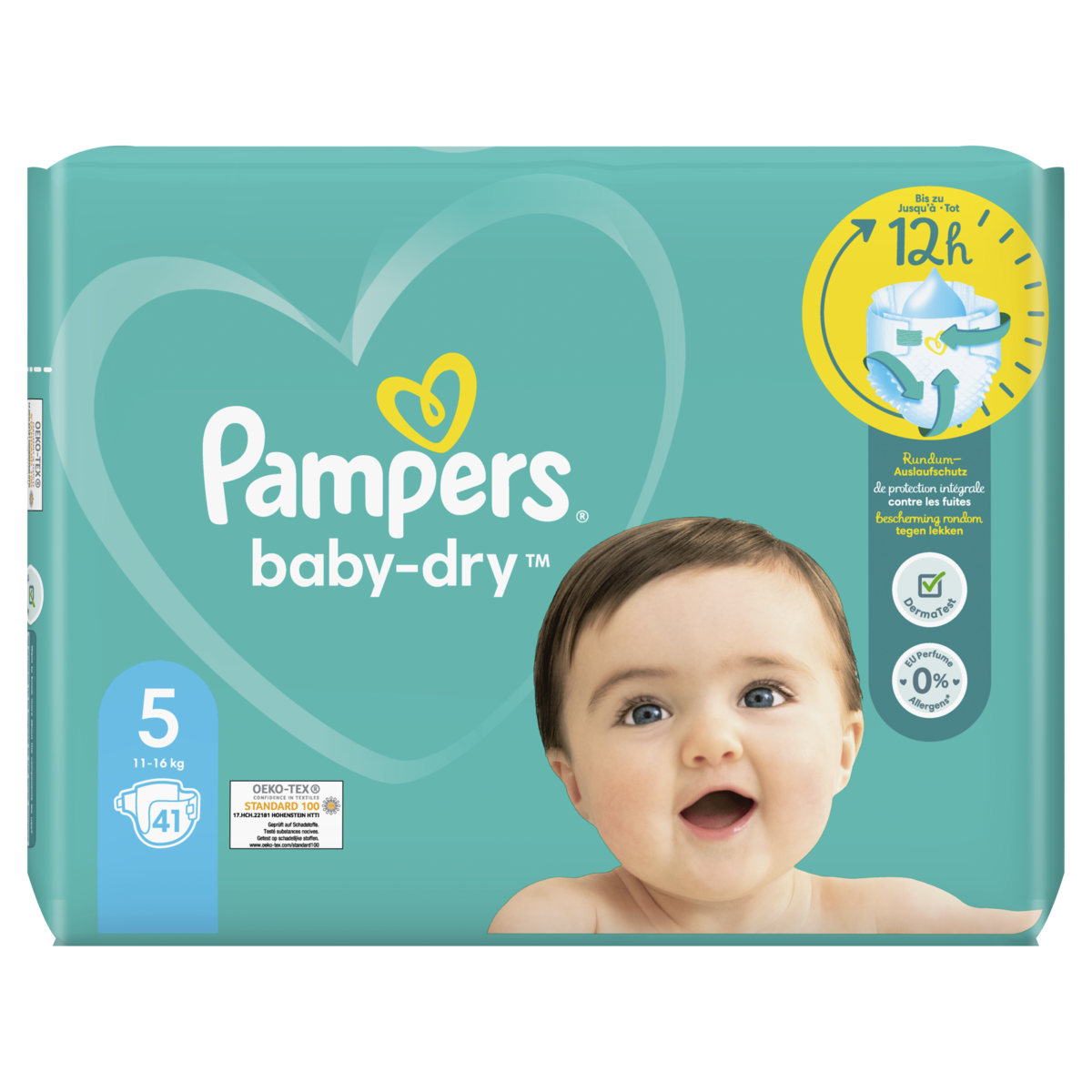 Couches Bébé Baby-Dry Taille 5 11-16kg PAMPERS : le paquet de 41