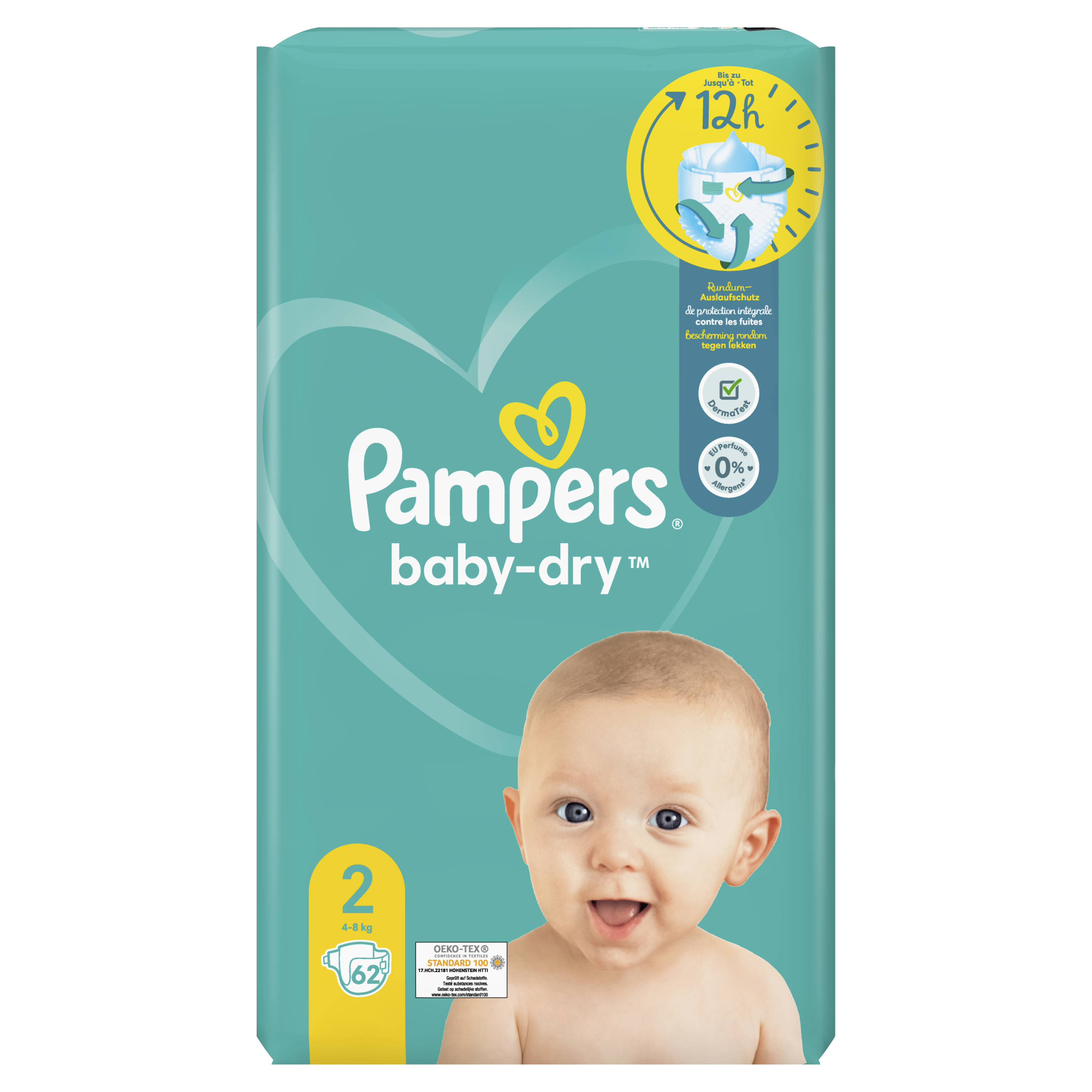 Pampers Bébé Couches Taille 2 (4-8 kg), Baby-Dry, 62 Couches, Jusqu'à 12h  Bien Au Sec et Avec Double-Barrière Anti-Fuites : : Bébé et  Puériculture