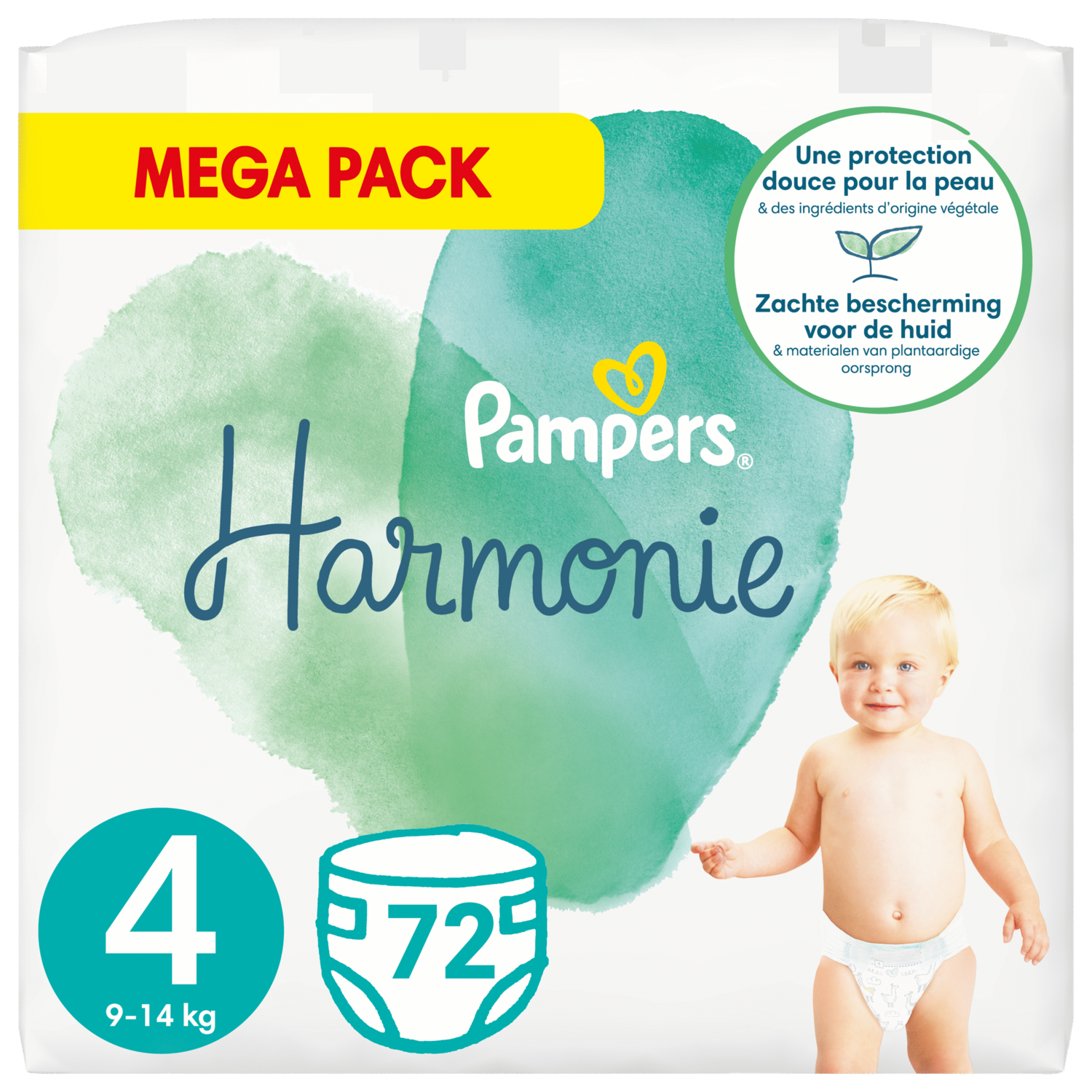 Pampers Harmonie, taille 4, 108 couches