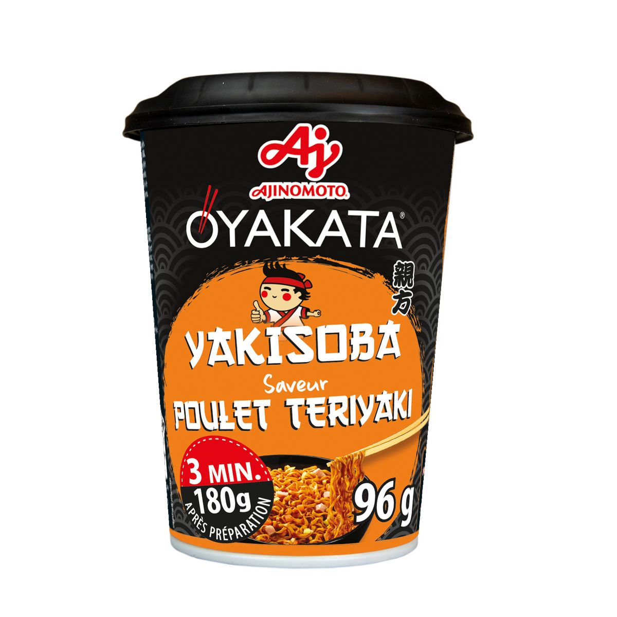 OYAKATA Cup nouilles de blé sautées saveur poulet Teriyaki 1 personne 180g