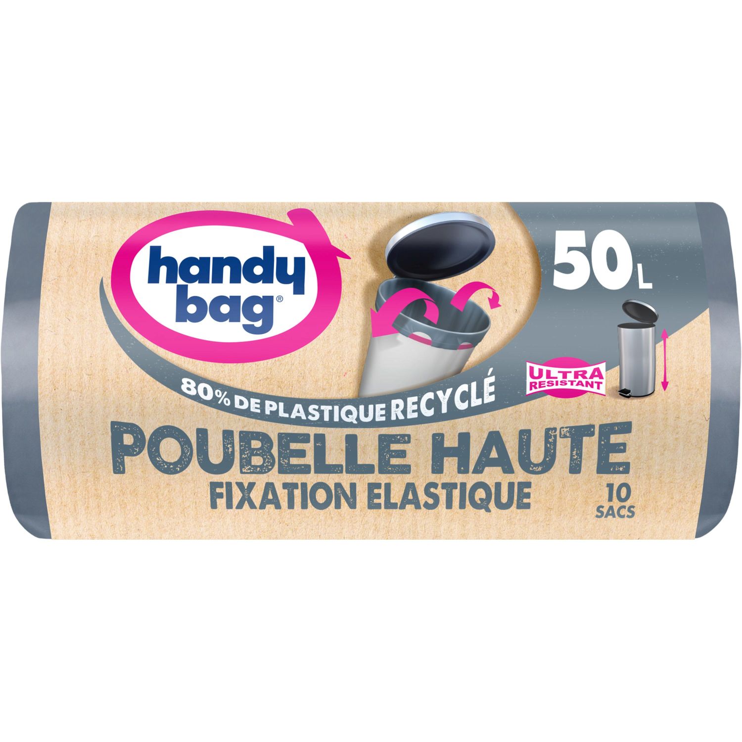 HANDY BAG Sacs poubelle haute recycl s fixation lastique ultra