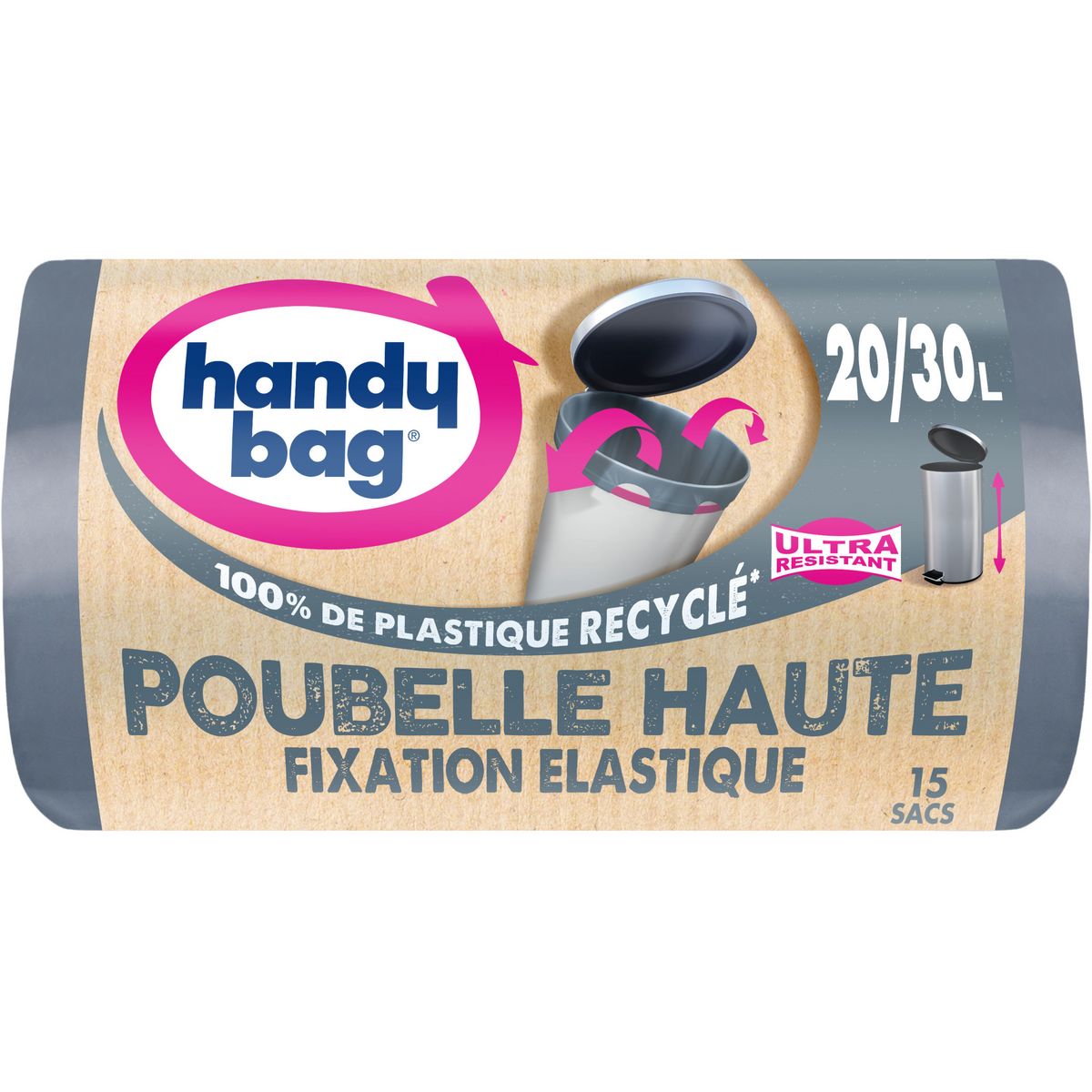 HANDY BAG Sacs poubelle haute recycl s fixation lastique ultra