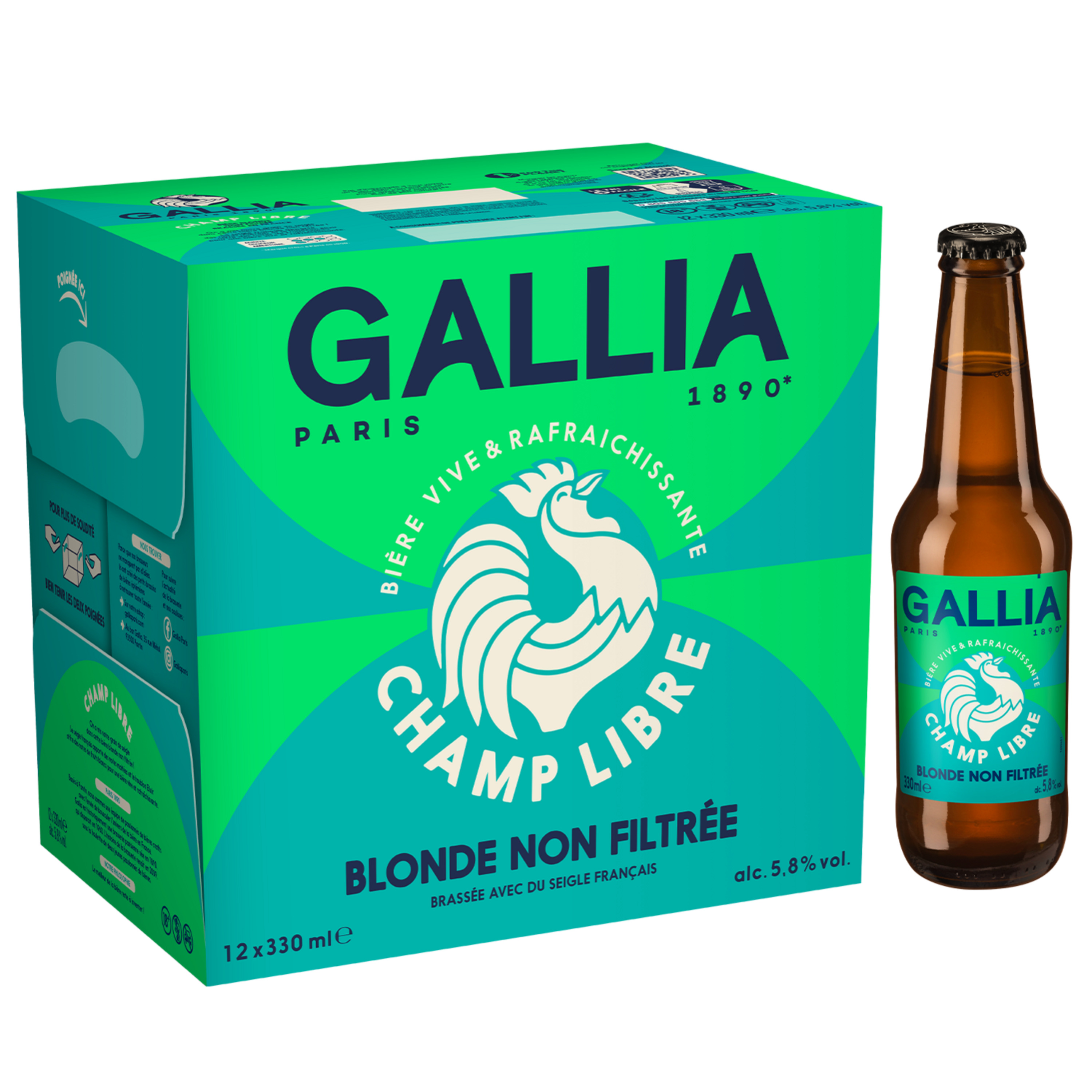 GALLIA Biere Blonde non Filtrée 5,8% 