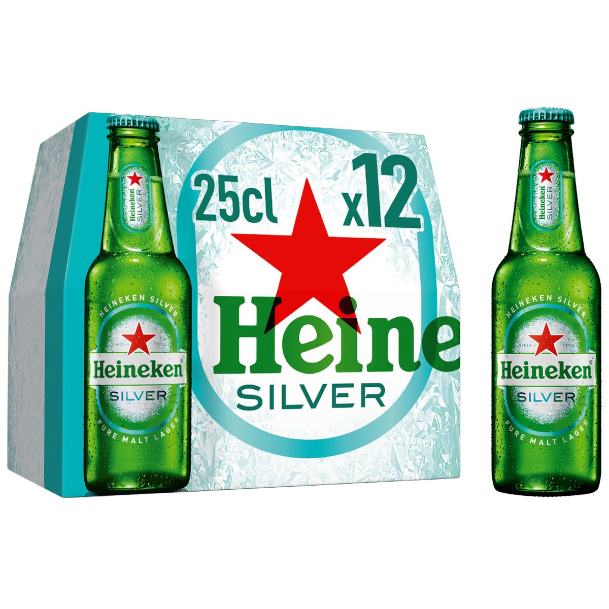HEINEKEN Bière blonde silver 4% bouteilles 12x25cl