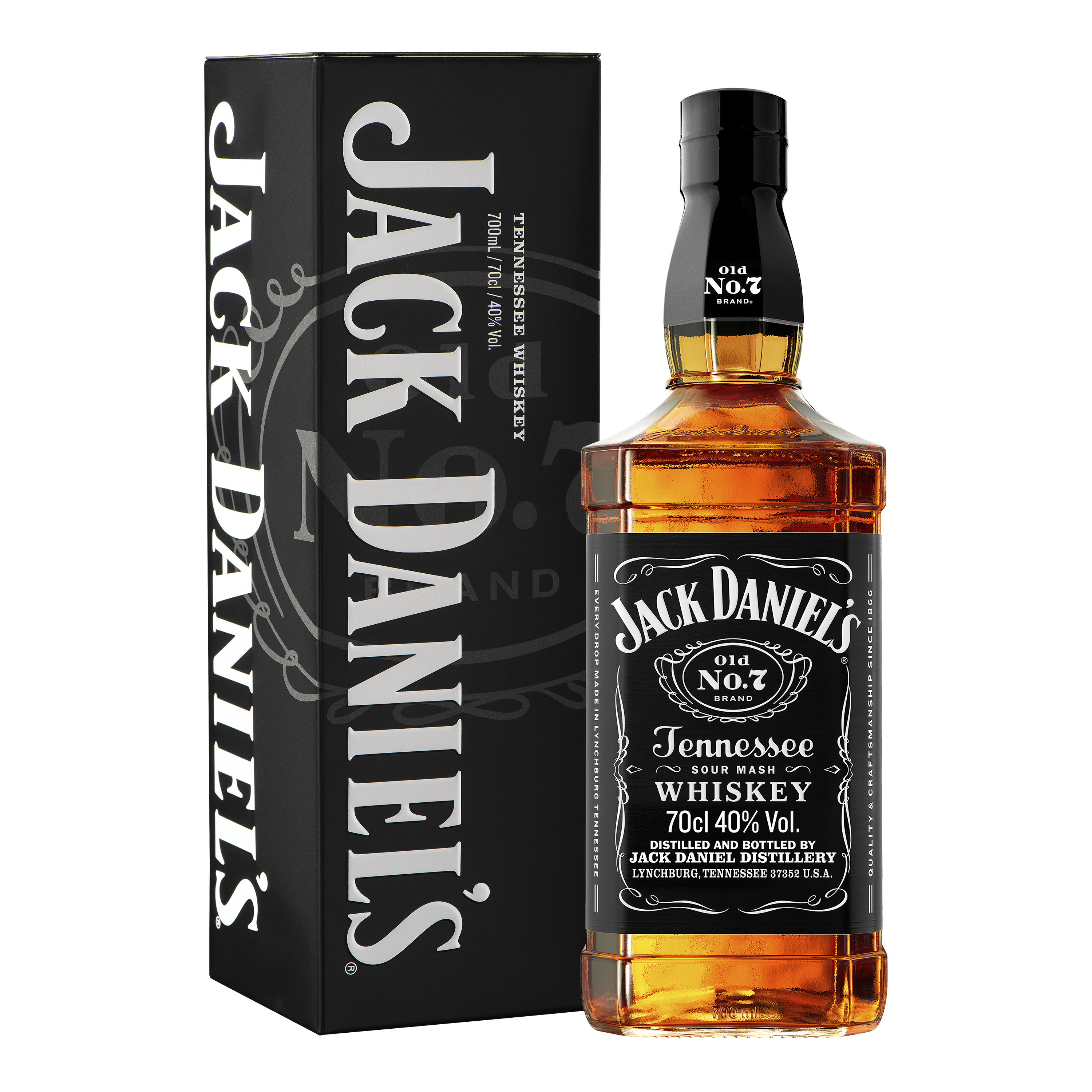 JACK DANIEL'S Coffret Whiskey Tennessee Old n°7 40% 70cl pas cher