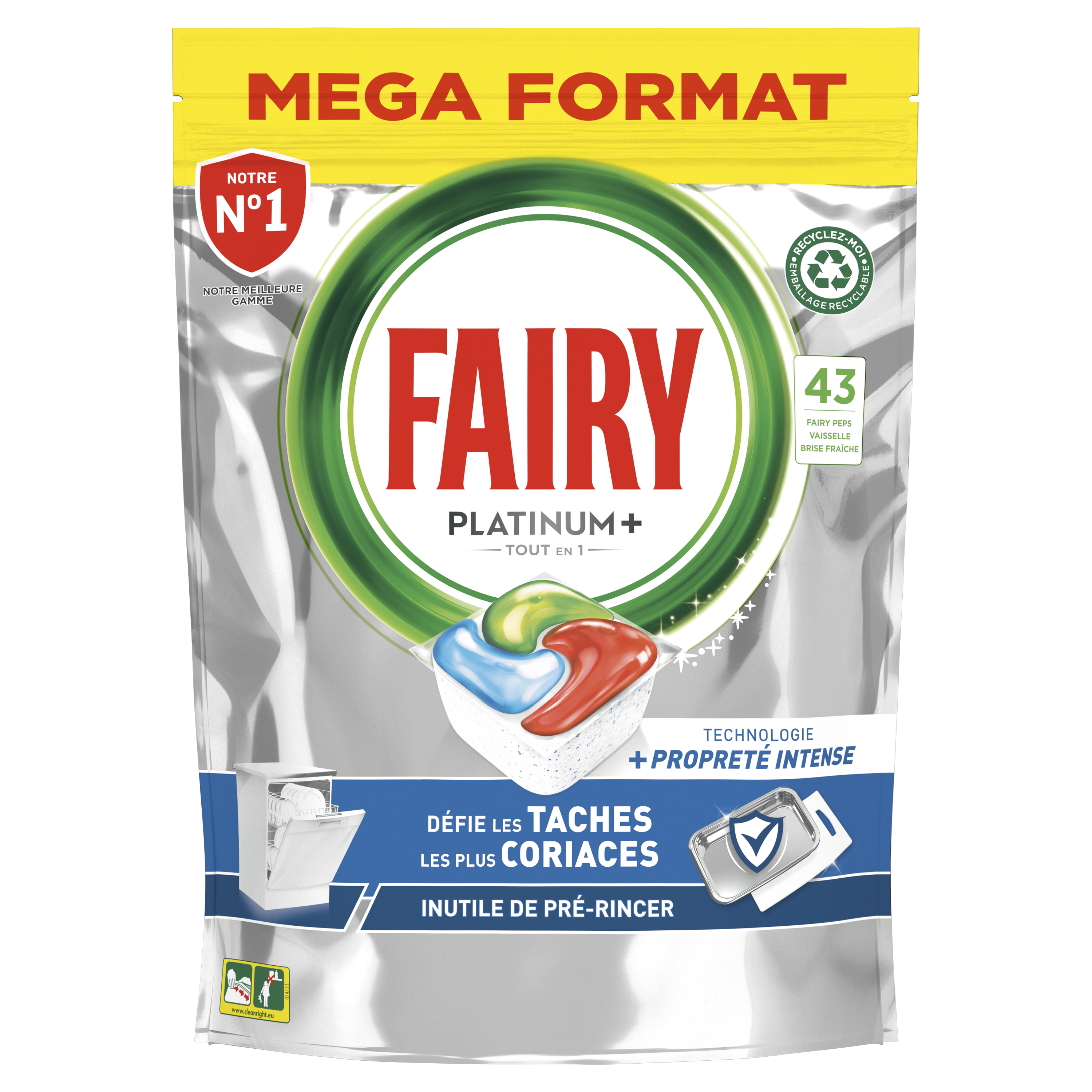 Fairy Platinum Plus Tout-en-1 Pastilles Lave-Vaisselle, 100