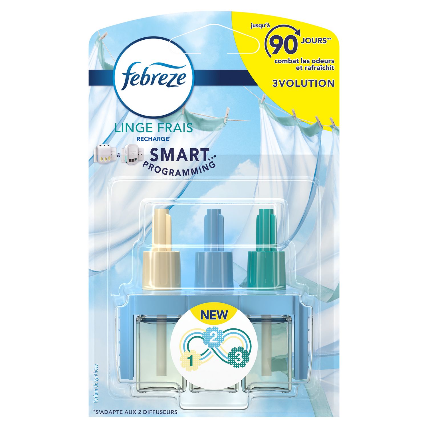 Febreze 3Volution Recharge de désodorisant à brancher 60 ml Coton