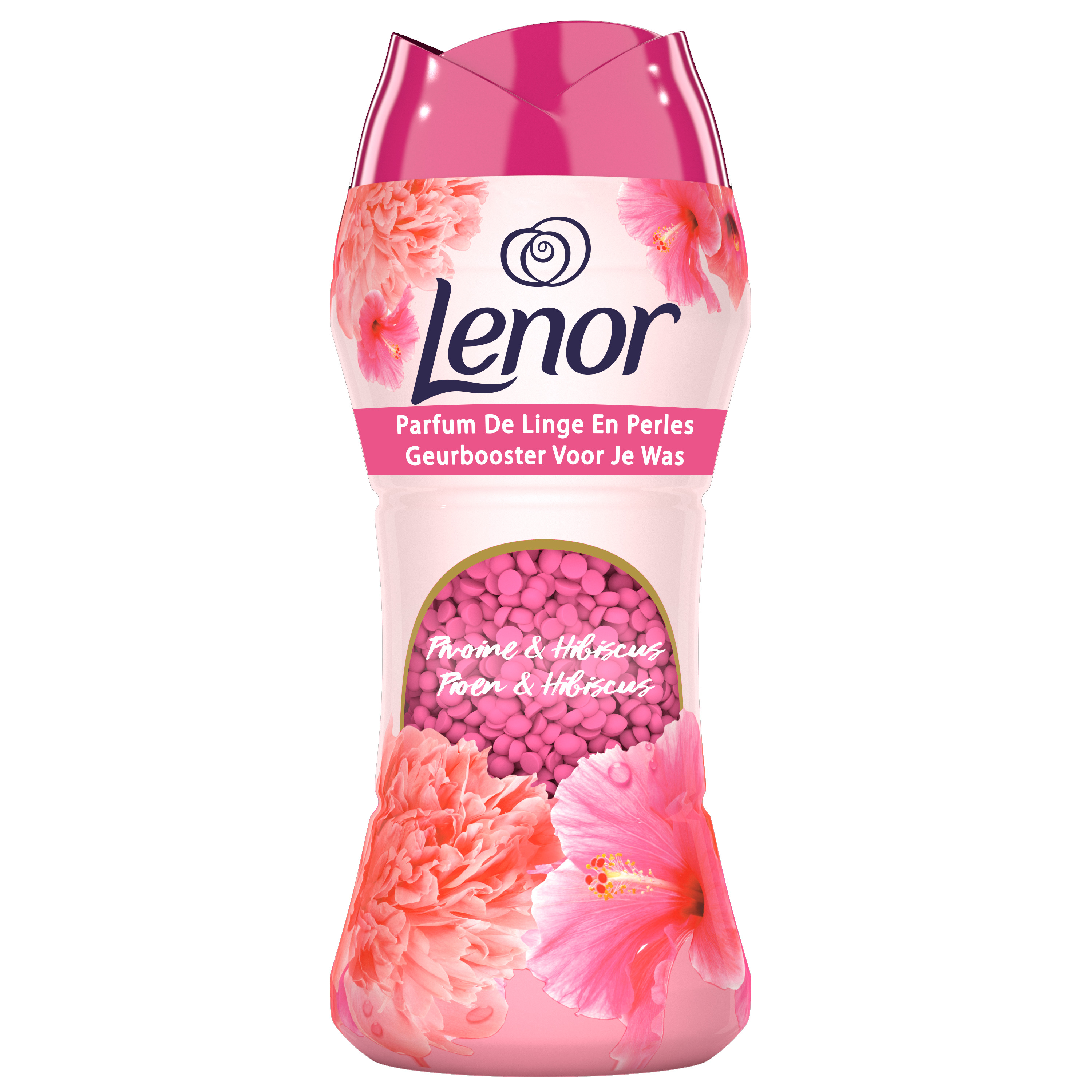 LENOR Parfum de linge en perles pivoine et hibiscus 210g pas cher 