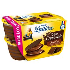 LA LAITIERE Crème craquante chocolat pur beurre de cacao 4x85g