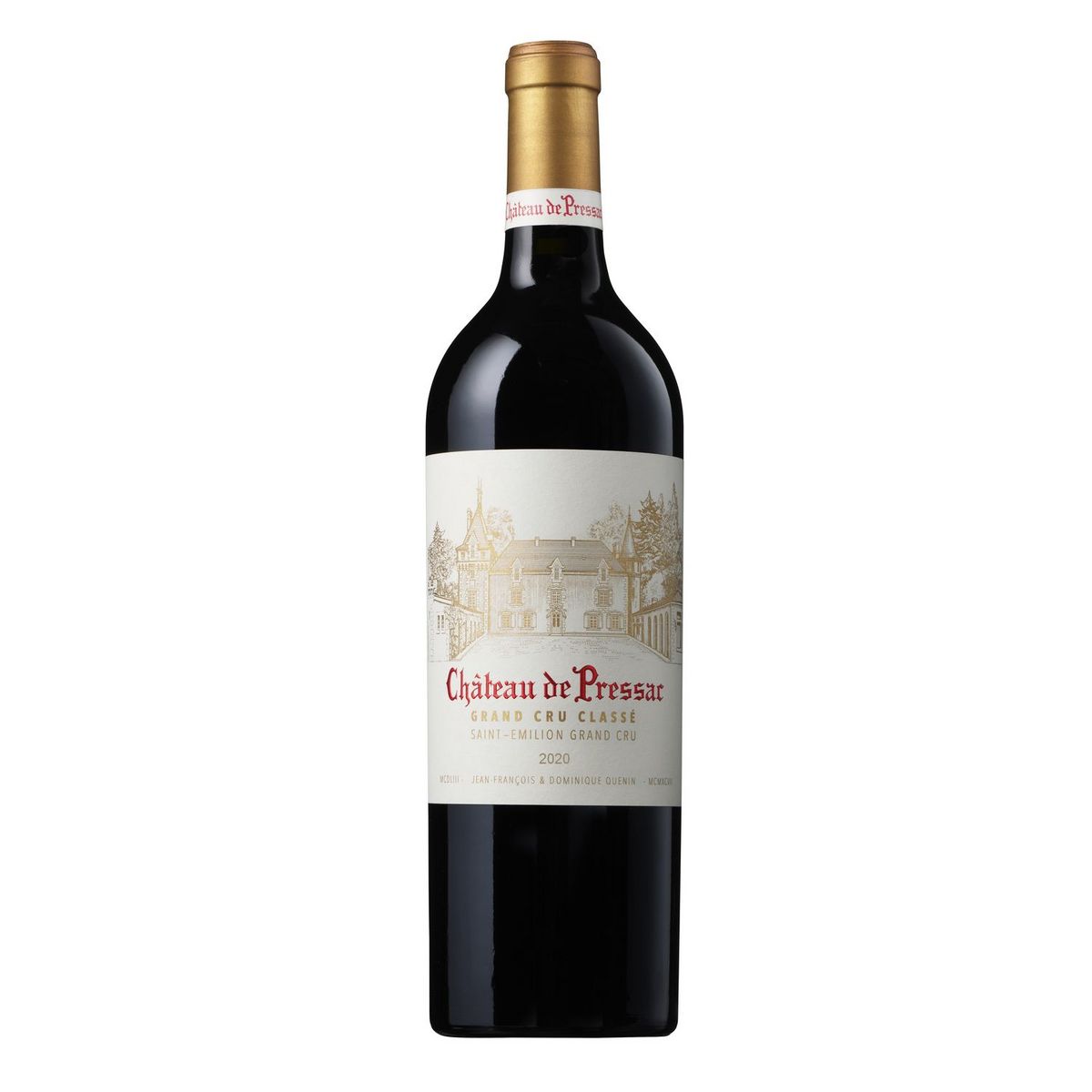 Vin rouge AOP Saint-Émilion Château de Pressac grand cru classé 2020 75cl