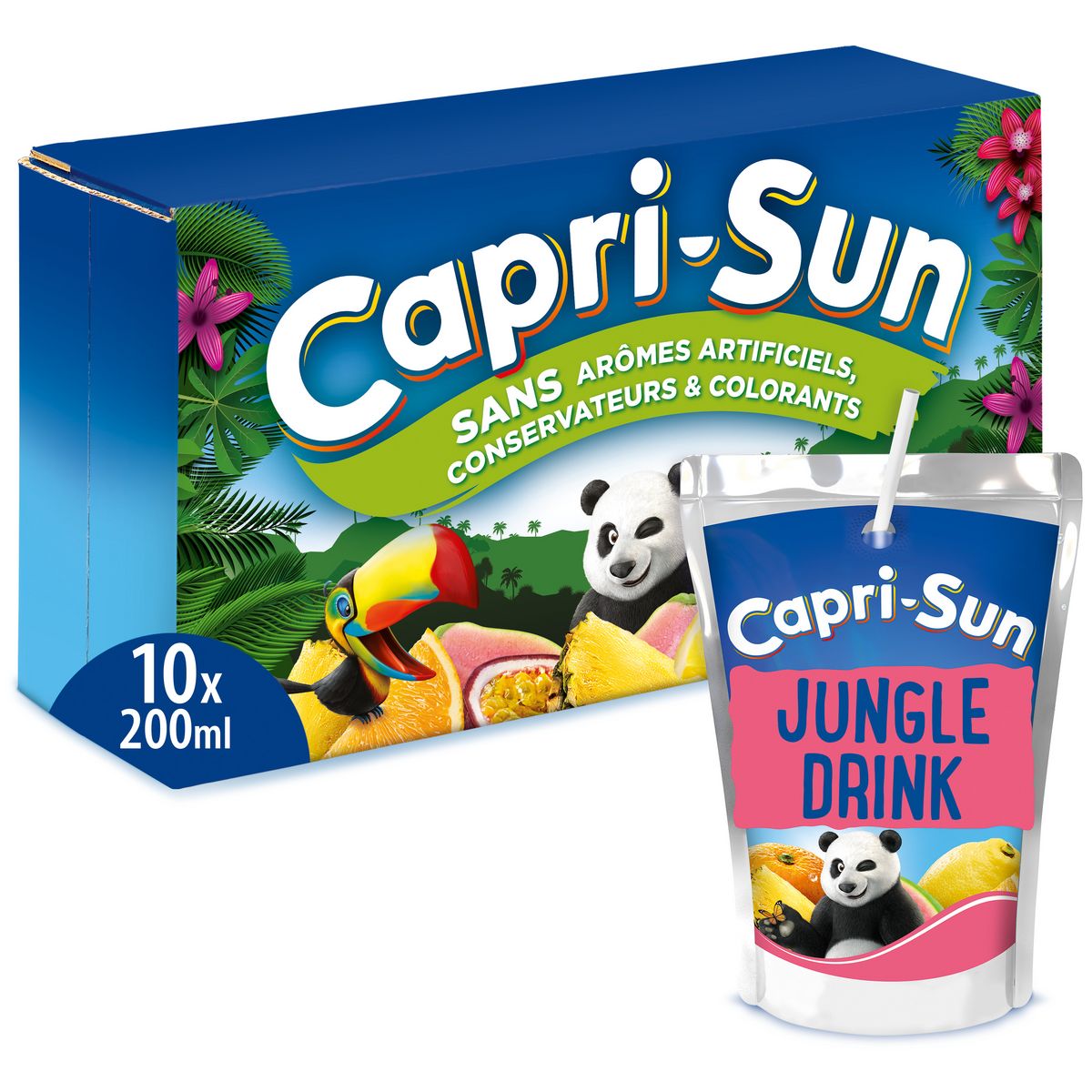 CAPRI-SUN Boisson au jus de fruit jungle drink poches 10x20cl