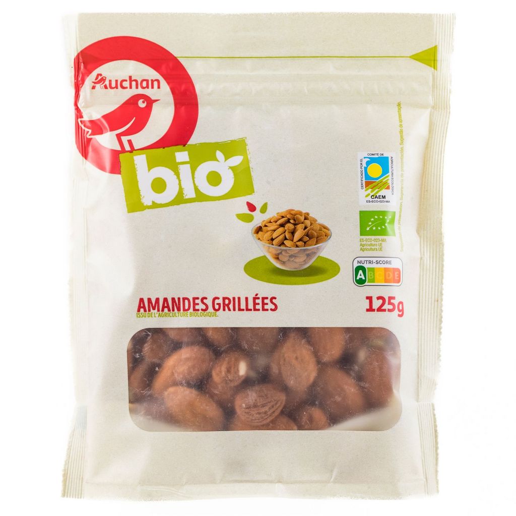 AUCHAN Amandes grillées sans sel ajouté 200g pas cher 