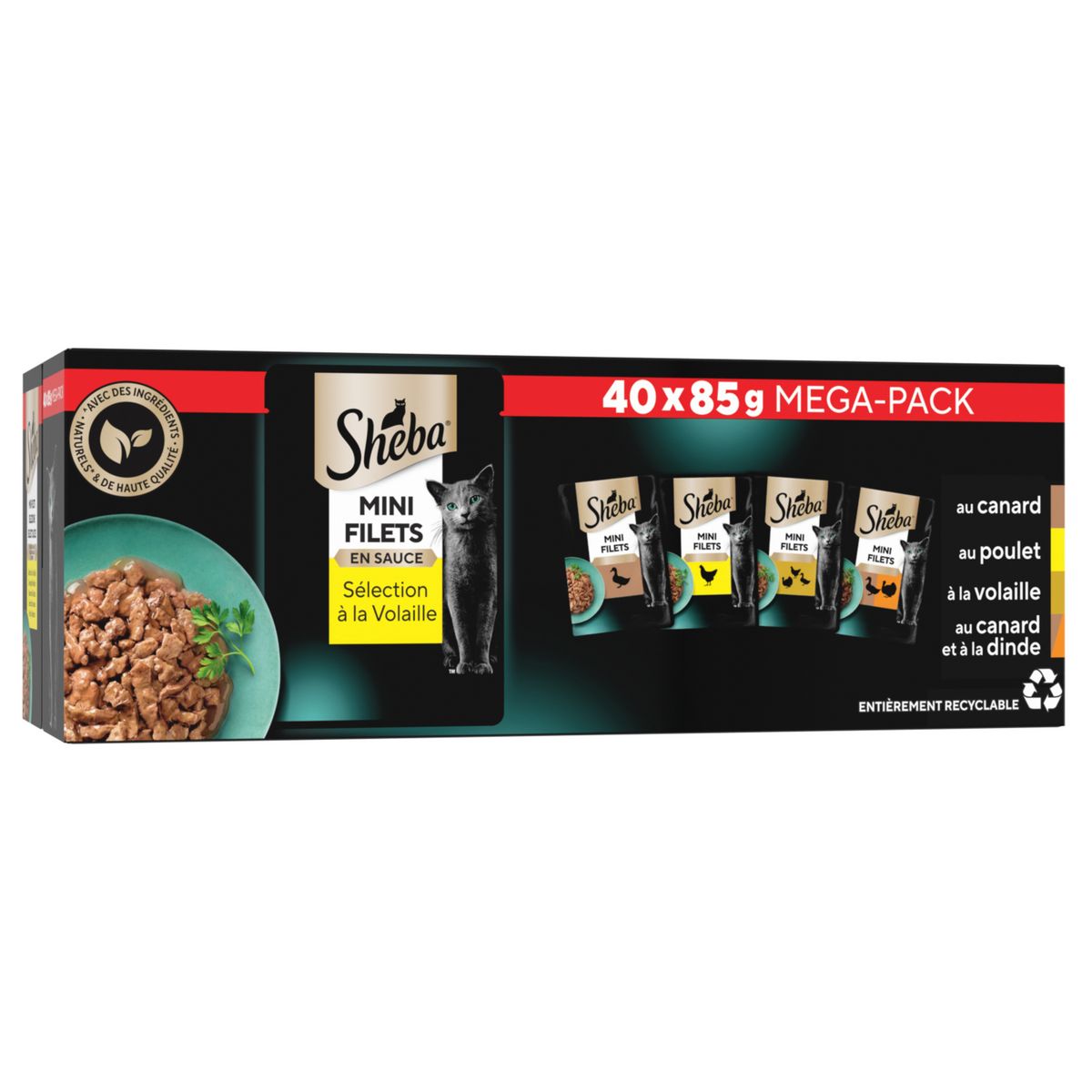 SHEBA Sachets repas les effilés pâtée volailles en sauce pour chat