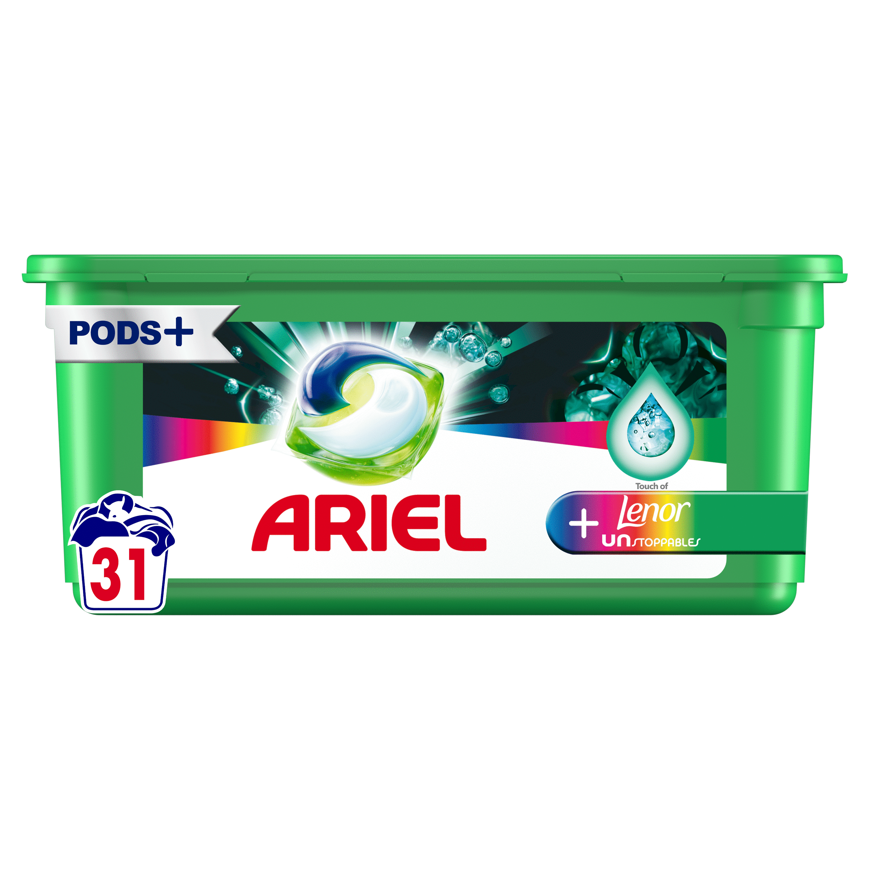 ARIEL Pods lessive capsules + touche de lenor unstoppables 20 capsules pas  cher 