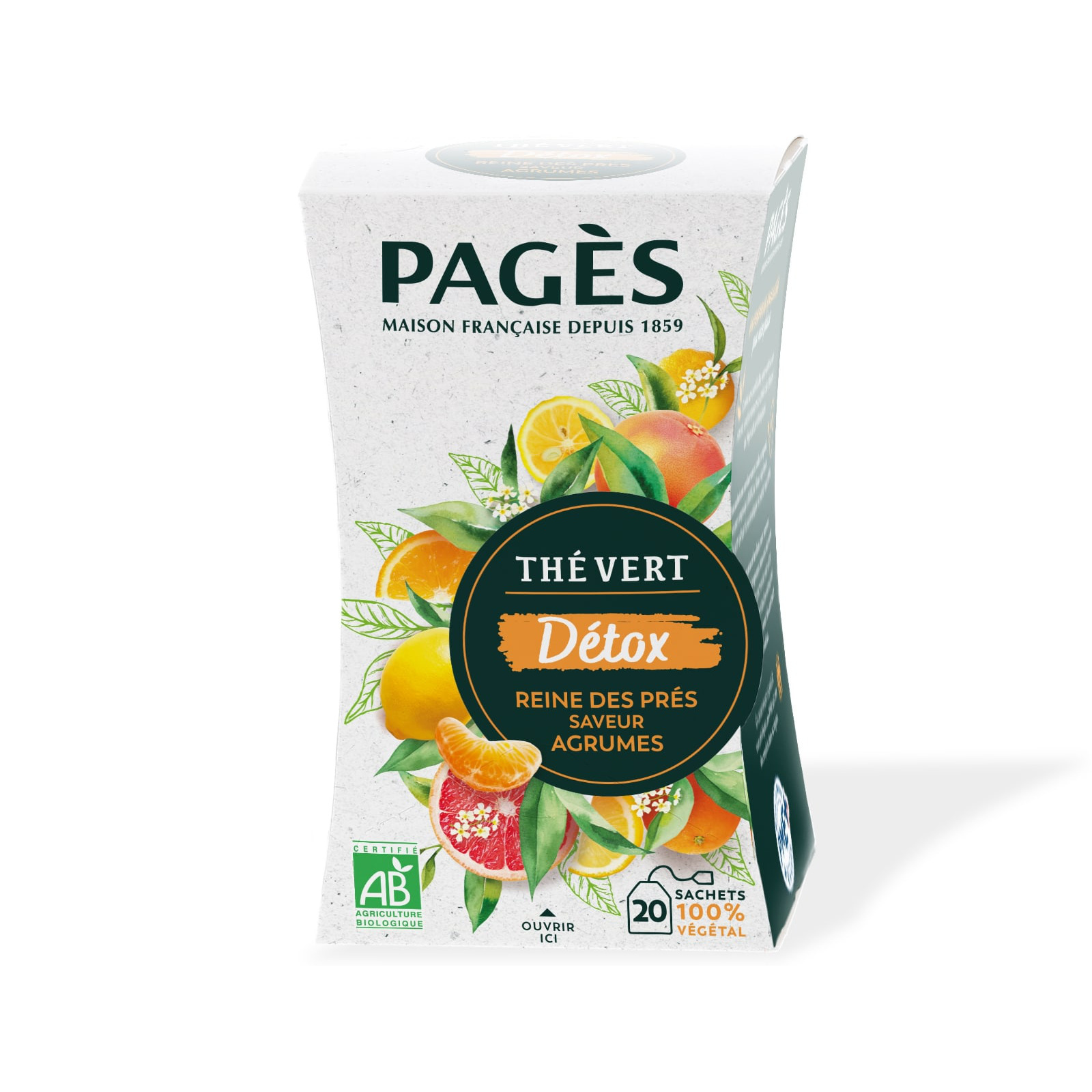 AUCHAN BIO Thé vert nature 20 sachets 36g pas cher 