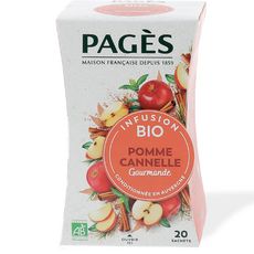 PAGES Infusion bio pomme cannelle 20 sachets 30g