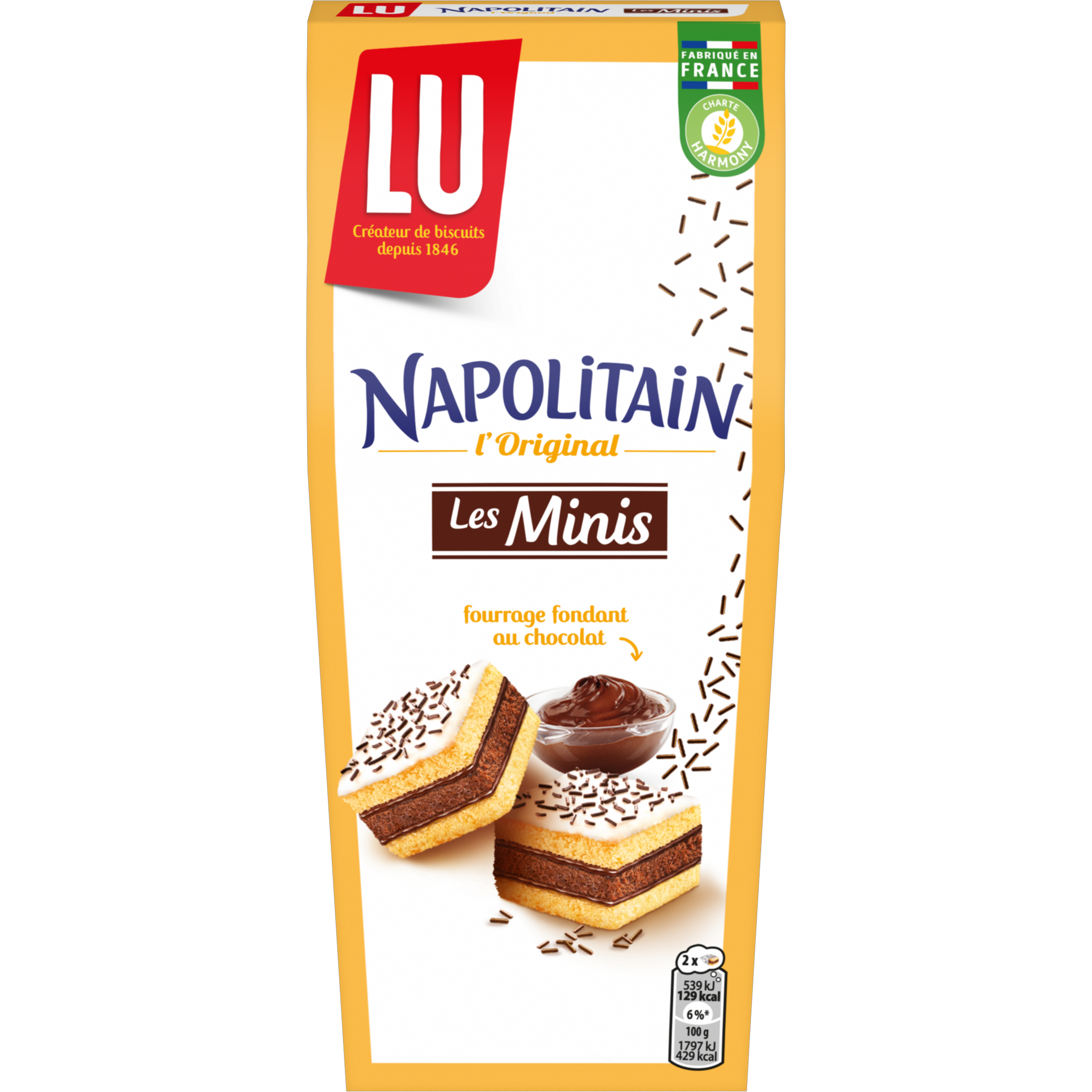 NAPOLITAIN L'original mini gâteau moelleux fourré au chocolat 90g pas cher  