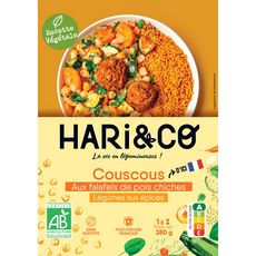 HARI&CO Couscous végétal au falafel de pois chiches et légumes aux épices bio 1 portion 280g