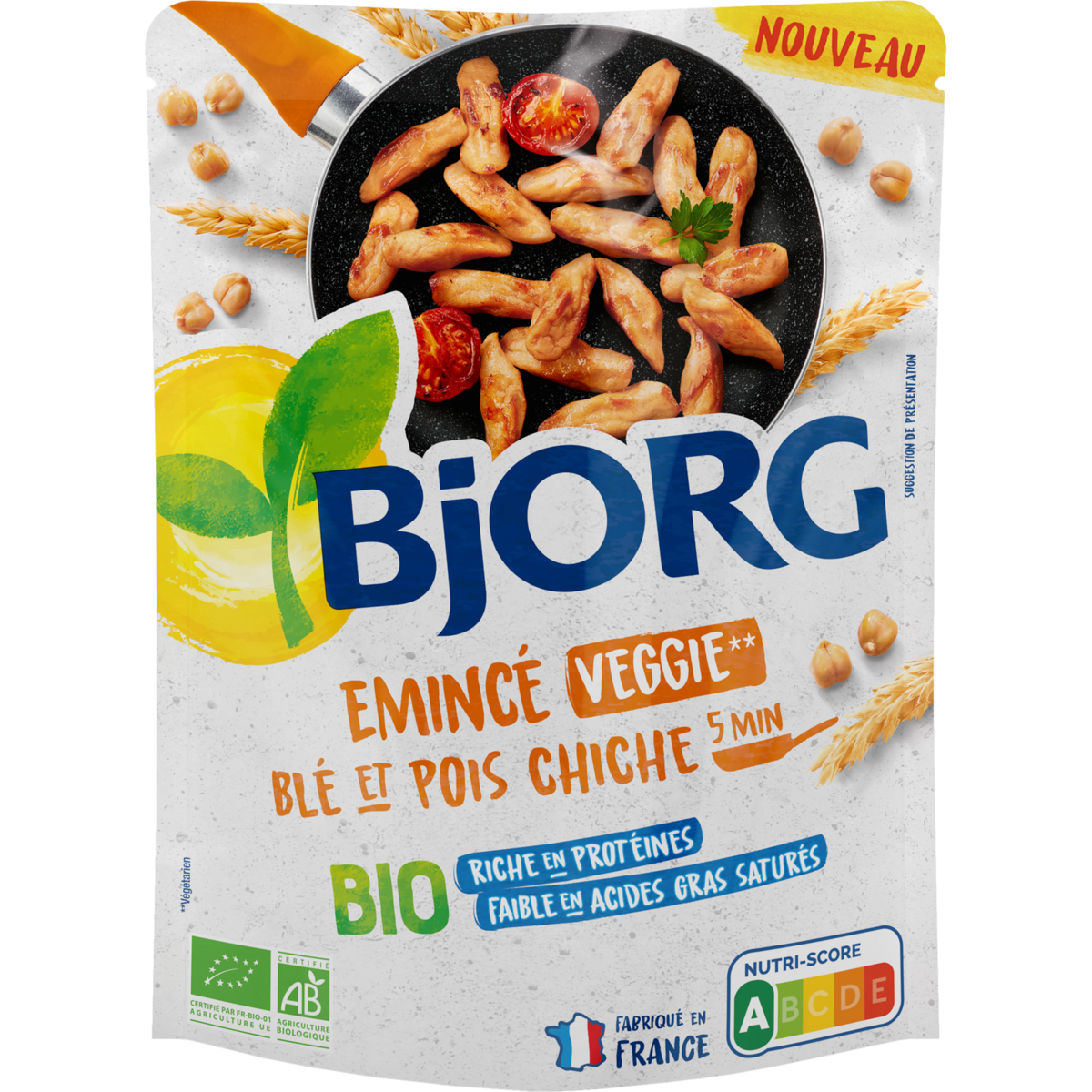 BJORG Emincé veggie blé et pois chiche bio 220g pas cher 