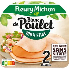 FLEURY MICHON Blanc de poulet sans nitrite 2 tranches 65g