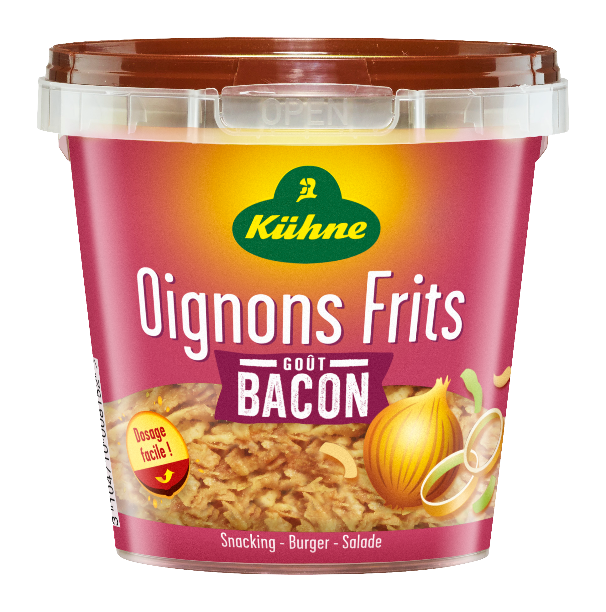 KUHNE Oignons frits goût bacon 100g pas cher 