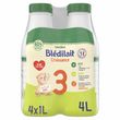 BLEDINA Blédilait 3 lait de croissance liquide dès 12 mois 4x1l