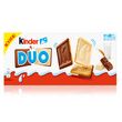 KINDER Duo Biscuits nappés de chocolat au lait et chocolat blanc 12 biscuits 150g