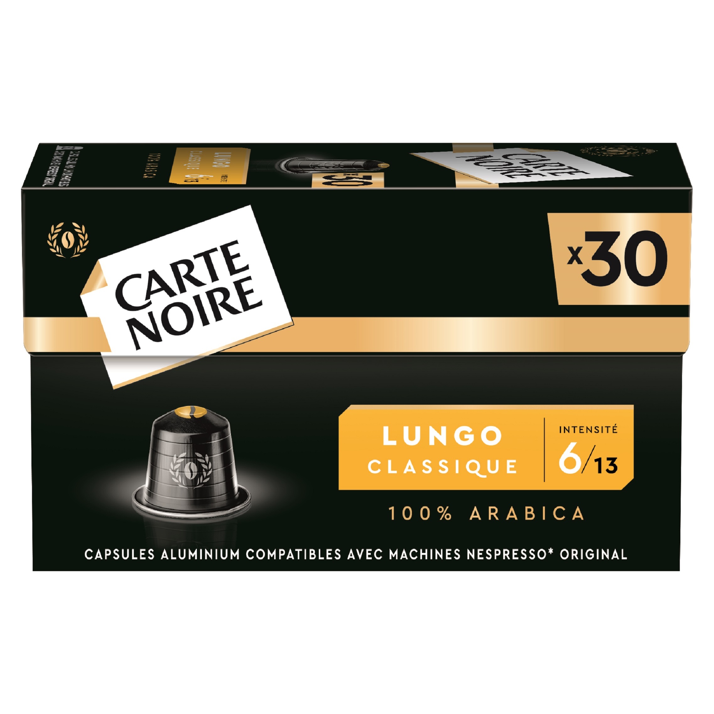 CARTE NOIRE Capsules de café lungo classique n°6 compatibles