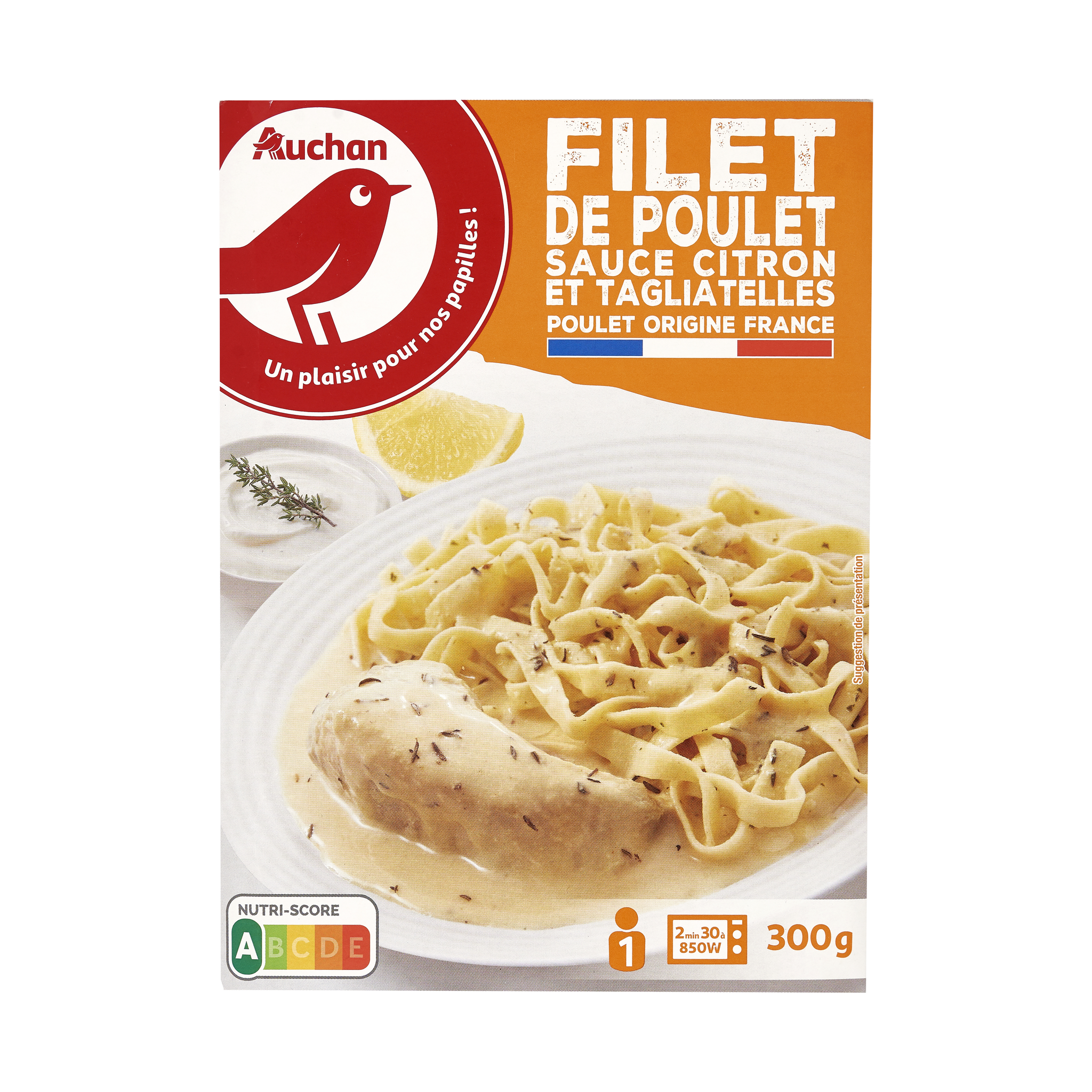 WEIGHT WATCHERS Tagliatelles au poulet champignons crème et ciboulette sans  couverts 1 portion 300g pas cher 