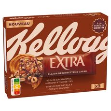 KELLOGG'S Extra barres céréales noisettes et cacao 3 barres 3x35g