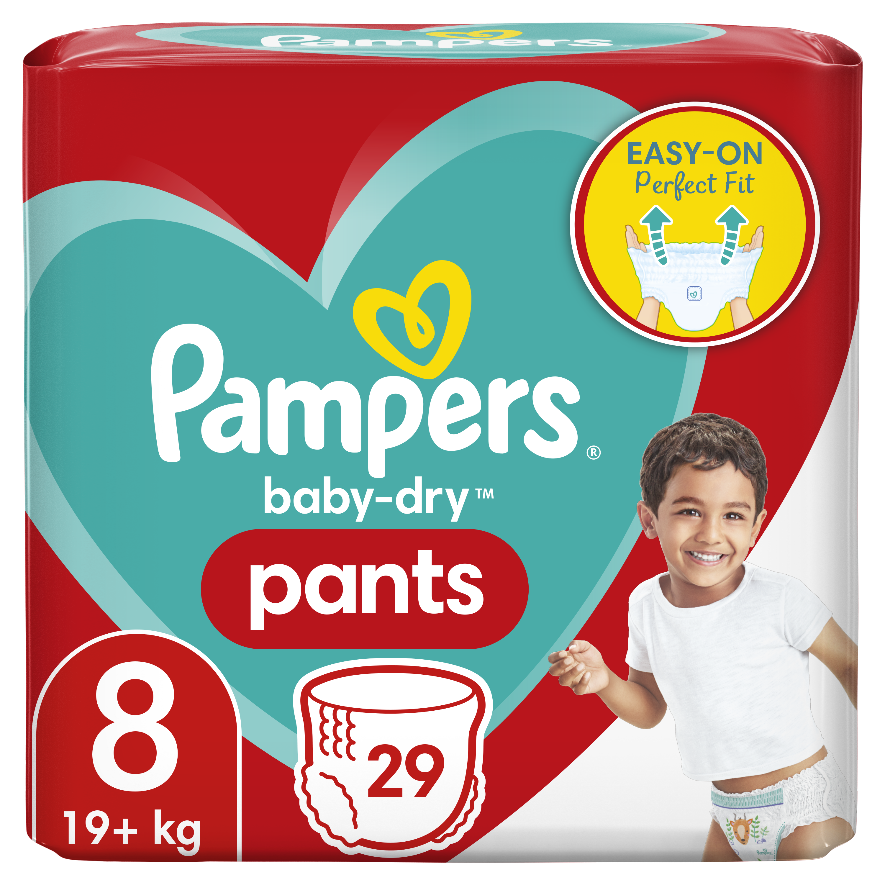 PAMPERS Baby-dry pants couches culottes taille 8 (+19kg) 29 couches pas  cher 