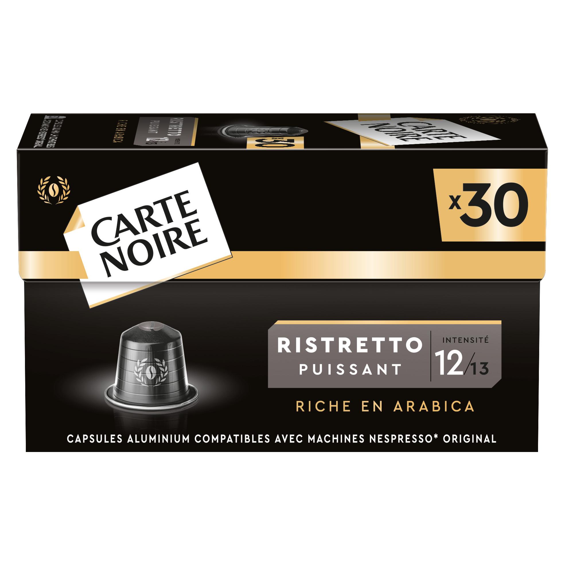 Café capsules Compatibles Nespresso chocolat noir intensité n°4 CAFE ROYAL  : la boite de 10 capsules à Prix Carrefour