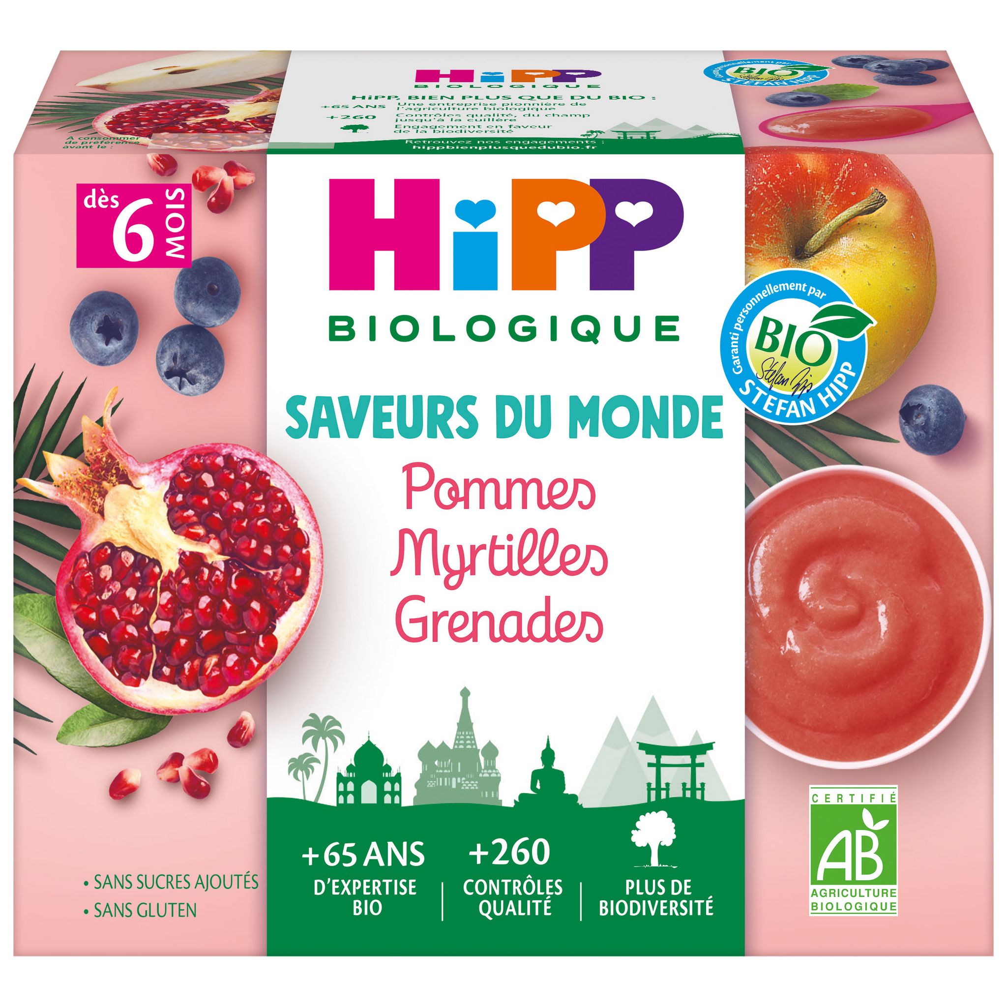 Compote bébé dès 6 mois, Pomme Grenade Babybio - 2x130g