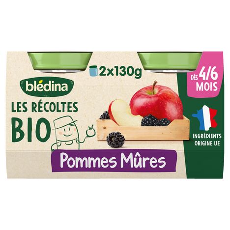 LES RECOLTES BIO - Petits Pots Pommes & Pruneaux - Dès 4 mois, 2x130g