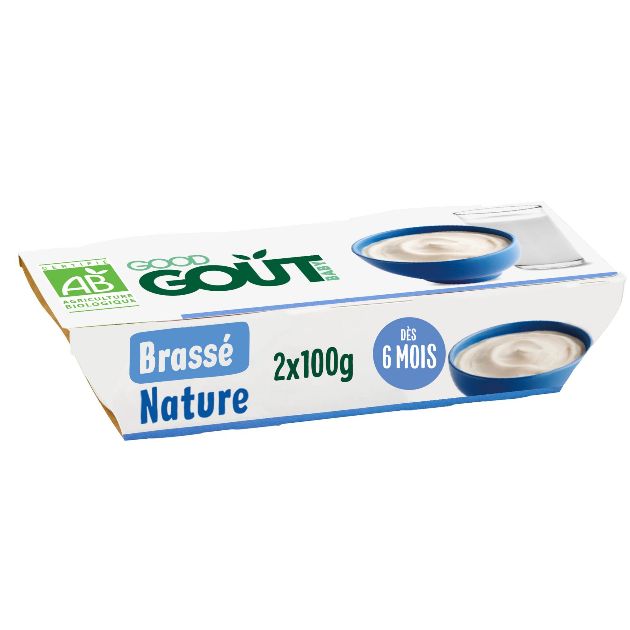 Brassé au lait entier de vache Nature Bio, Pour bébé dès 6 mois, Yaourt  bébé bio nature