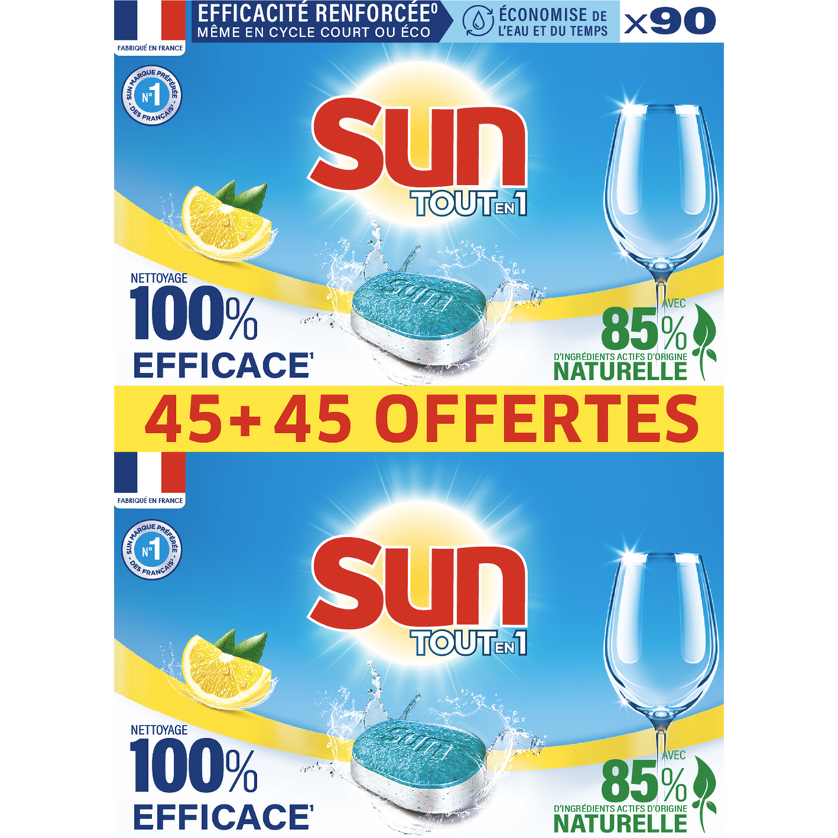 Sun, Tablettes Lave-Vaisselle, Citron, 60 Tablettes