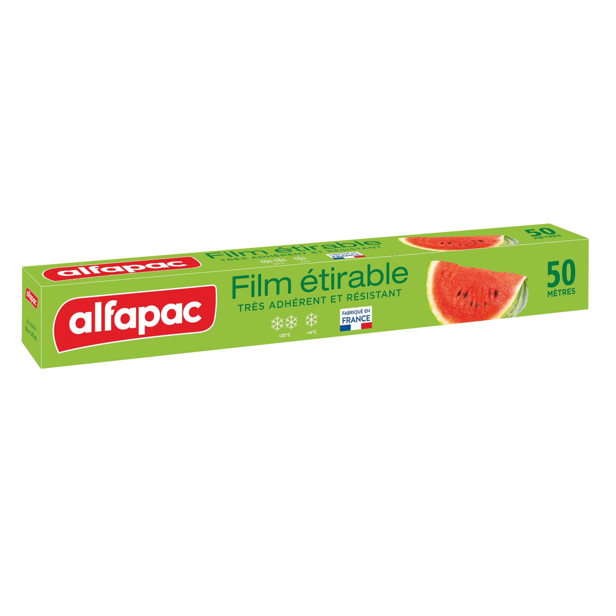 ALFAPAC Film fraicheur étirable 50m 2 rouleaux + 1 gratuit pas cher 