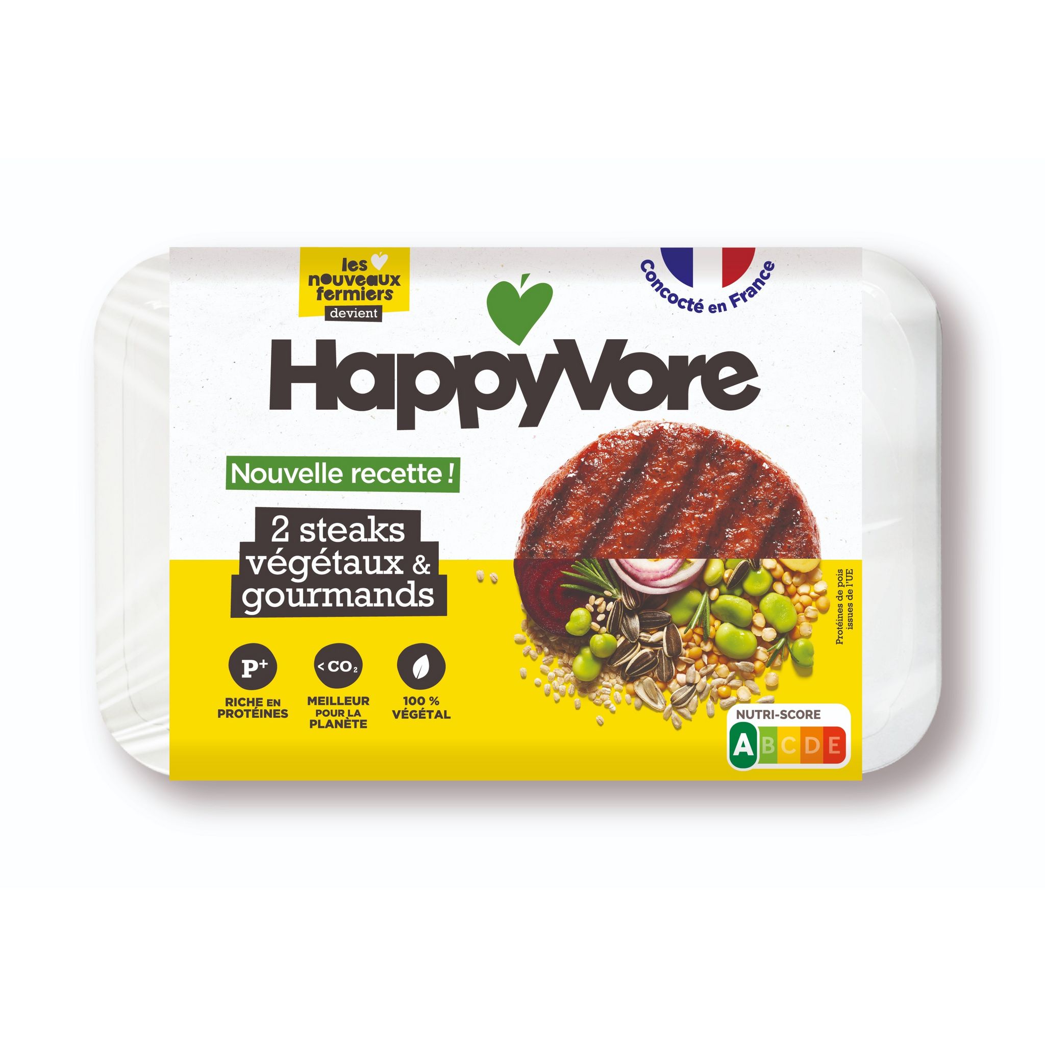 HAPPYVORE Steak végétal et gourmand 2 pièces 200g pas cher 