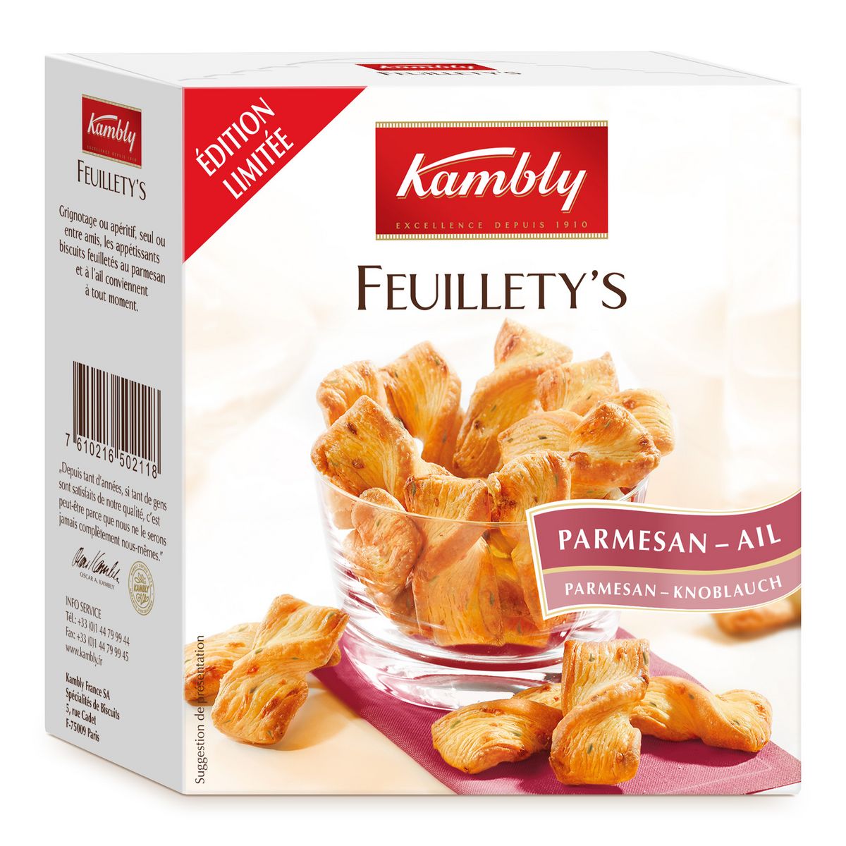 KAMBLY Feuillety's parmesan et ail 80g