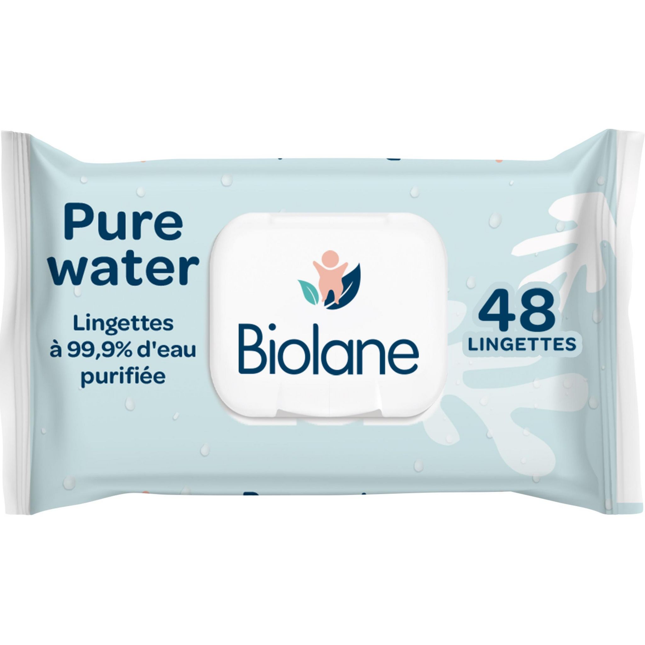 BIOLANE Lingettes à l'eau purifiée pour peaux sensibles 48 lingettes pas  cher 