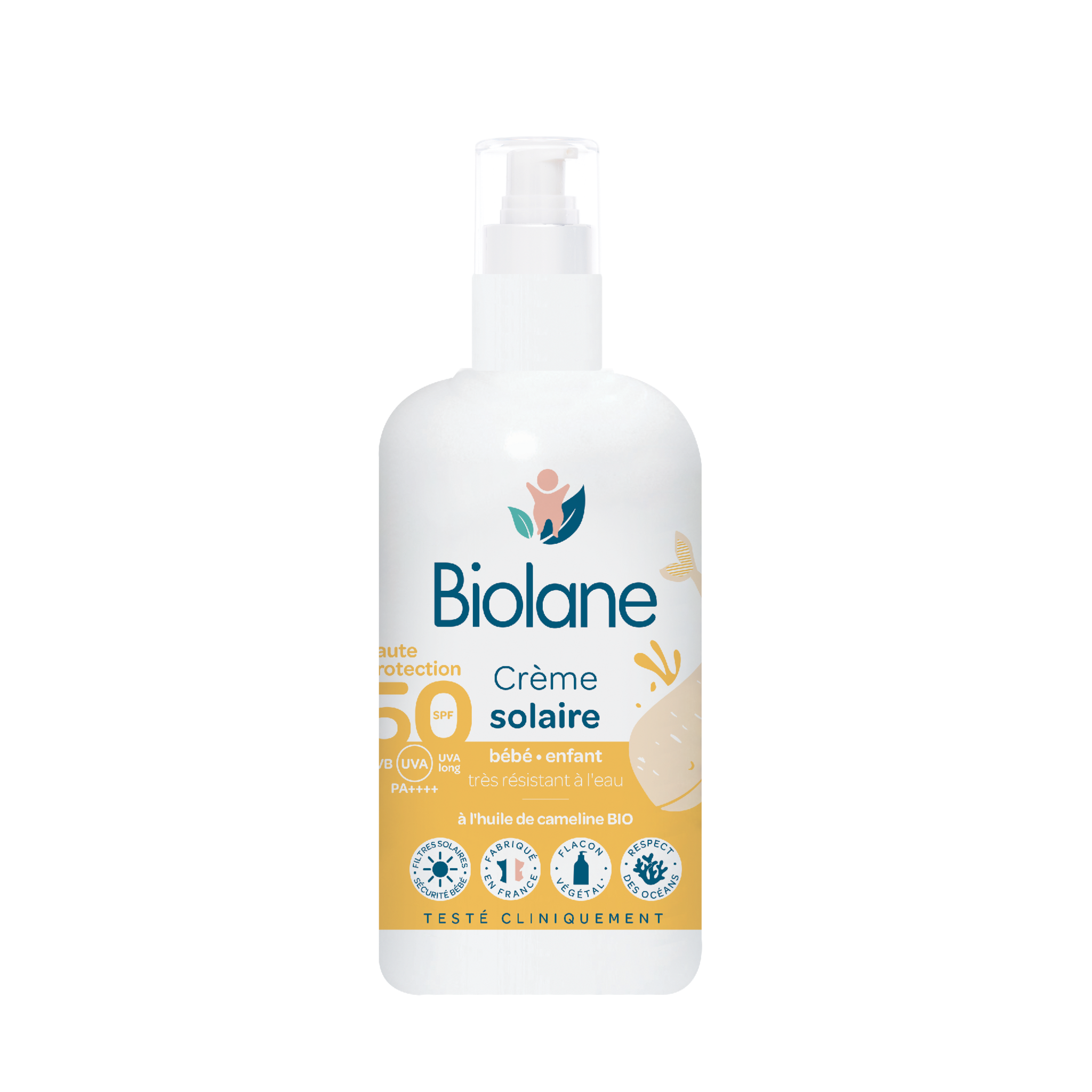 Crème solaire bébé SPF 50+ Biolane - lot de 2 flacons de 125ml
