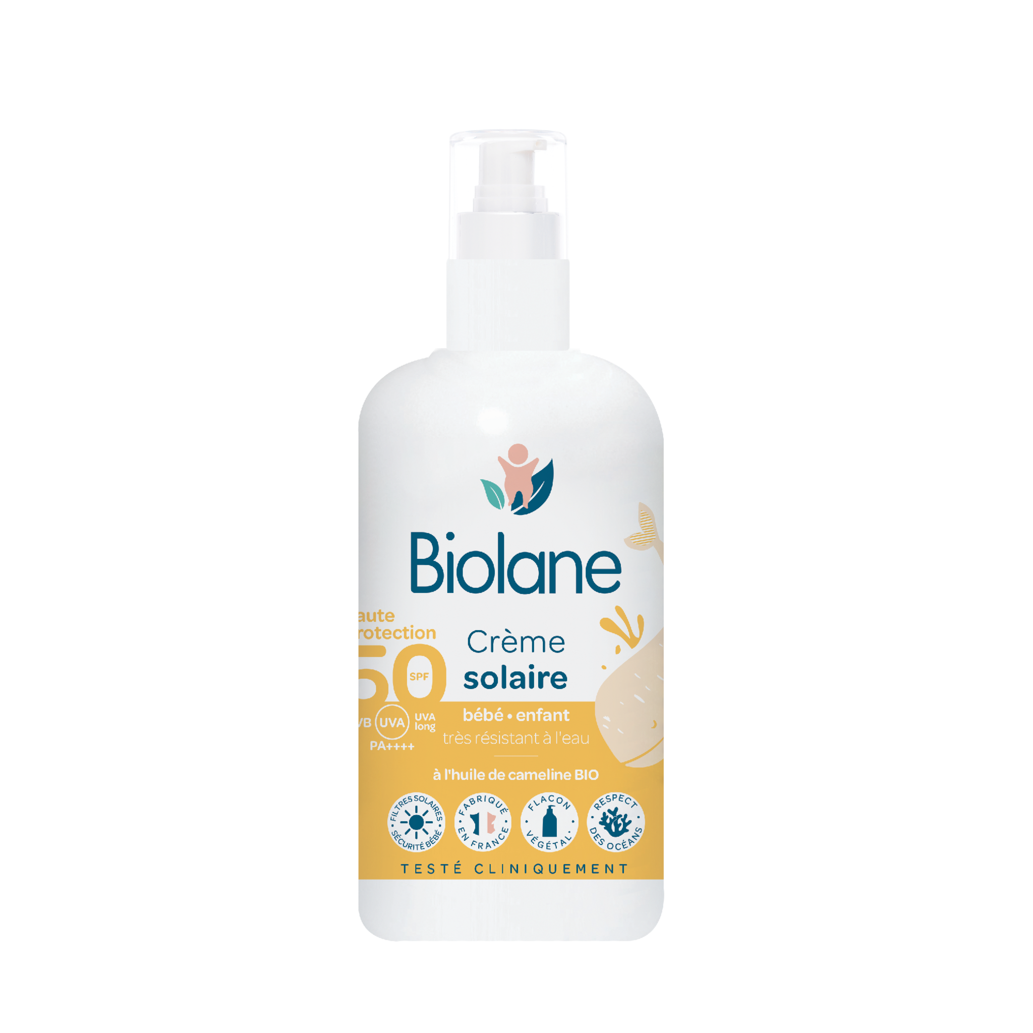 BIOLANE Crème solaire bébé enfant à l'huile de cameline bio SPF50 125ml pas  cher 