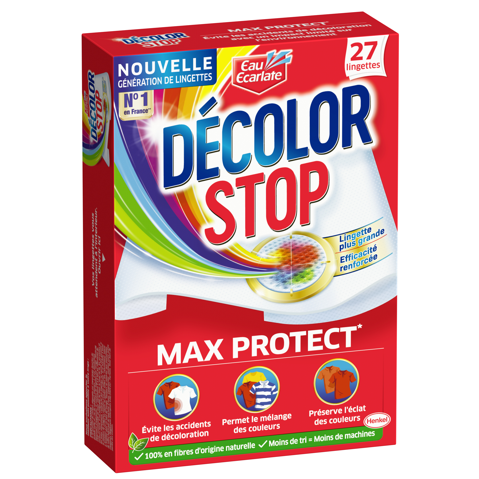 DECOLOR STOP Lingettes anti-décoloration max protect 27 lingettes pas cher  