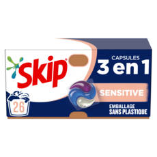 SKIP Lessive capsules 3en1 sensitive 26 lavages 26 capsules