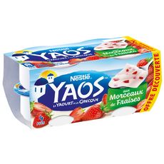YAOS Yaourt à la grecque aux morceaux de fraises 4x125g